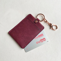 Bloom 皮革套票卡/證件套 -古典紅絲絨 亞得里亞海藍 客製刻字禮物 第4張的照片