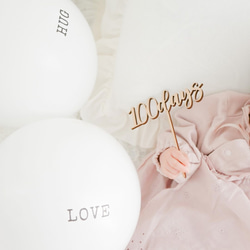 木製［送料込］ケーキトッパー 100days お食い初め 100日祝い 誕生日 飾り 祝百日 ピック pick［Q］ 6枚目の画像