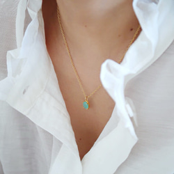 14KGF/ AQUA CHALCEDONY NECKLACE 5枚目の画像