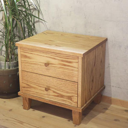木製サイドテーブル ・チェスト2引き出し ブラウン yeswood-y28a02_06.jpg