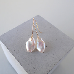 14kgf＊ハート ローズクォーツ ピアス ピアス（フック・チェーン