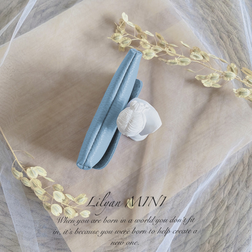 新色 ポーチ キーケース 水色 牛革 本革 ソフトレザー 名刺入れ 小銭