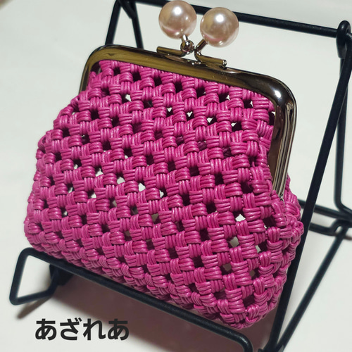 ❤【改良型 あめ玉がま口小銭入れ(中)】❤財布 クラフトバンド