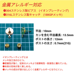 (20個10ペア)　サージカルステンレス　平皿8mm　カン付き　ゴールド　ピアス 2枚目の画像