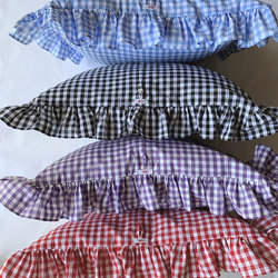 GINGHAM FRILL CUSHION COVER ( 14COLORS ) 7枚目の画像