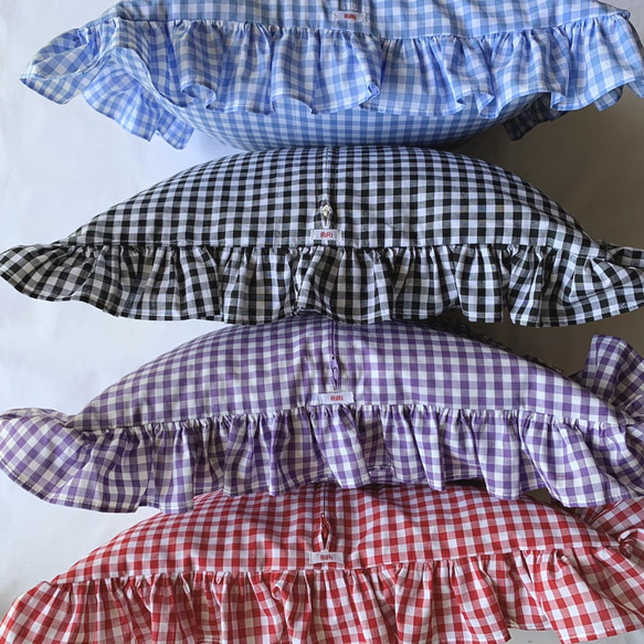 GINGHAM FRILL CUSHION COVER ( 14COLORS ) 7枚目の画像