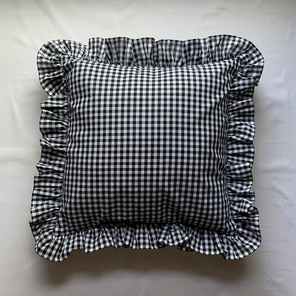 GINGHAM FRILL CUSHION COVER ( 14COLORS ) 9枚目の画像