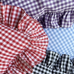 GINGHAM FRILL CUSHION COVER ( 14COLORS ) 5枚目の画像