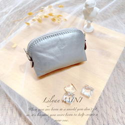 がま口　ポーチ　ミニ財布　コインケース　小銭入れ　　シルバー がま口 小銭入れ コインケース ミニ 本革 通販 お財布 財布 ミニ