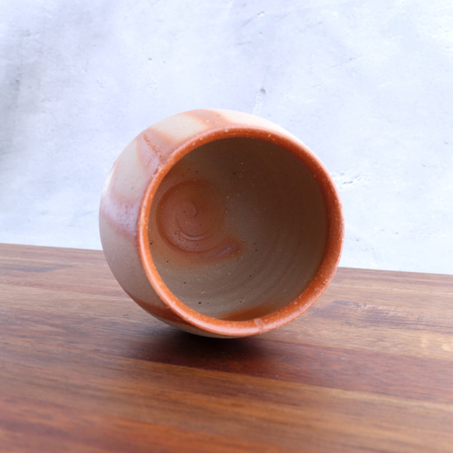 備前焼 たまご形のフリーカップ（小）【緋襷】【C】【陶器・コップ