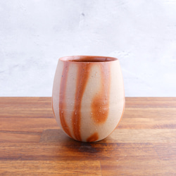 備前焼 たまご形のフリーカップ（小）【緋襷】【C】【陶器・コップ