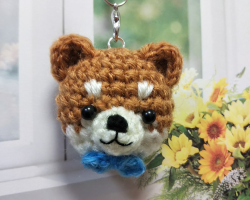 あみぐるみストラップ 柴犬 携帯ストラップ mikan-ya 通販 12248740