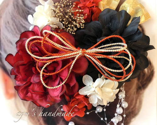 赤黒白　和装髪飾り　振袖髪飾り　成人式髪飾り　色打掛髪飾り　結婚式髪飾り c8ce63f466926c32b553780fc3b5fa