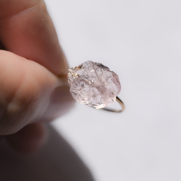 摩根石礦物寶石 14kgf/銀 925 戒指戒指 [可用石材，可用金屬配件] 天然石材配件 第7張的照片