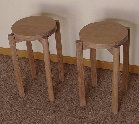 スタッキングスツール（重ねて収納できる）飾り台 ◇ホワイトオーク