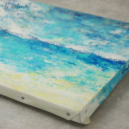 原画】海 332×242×20mm（F4サイズ）キャンバス 送料無料 絵画 La