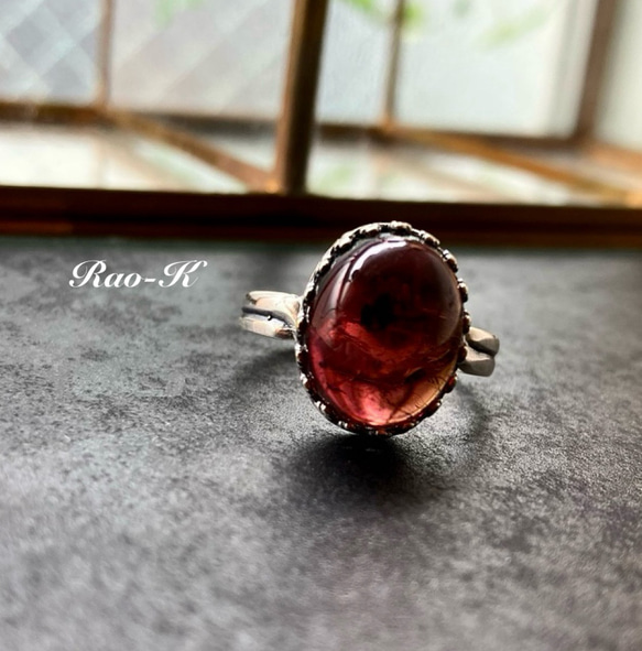 レッドトルマリン（ルベライト）リング ルベライト（レッドトルマリン） 3.41ct ダイヤモンド イエロー