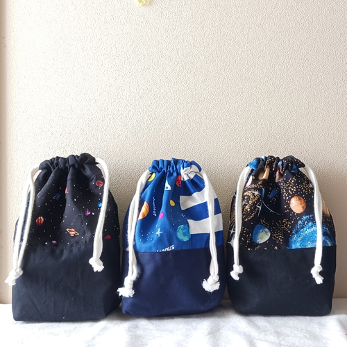 オーダー ⑤ 宇宙 男の子 ランチョンマット 巾着袋 コップ袋 ハンドメイド