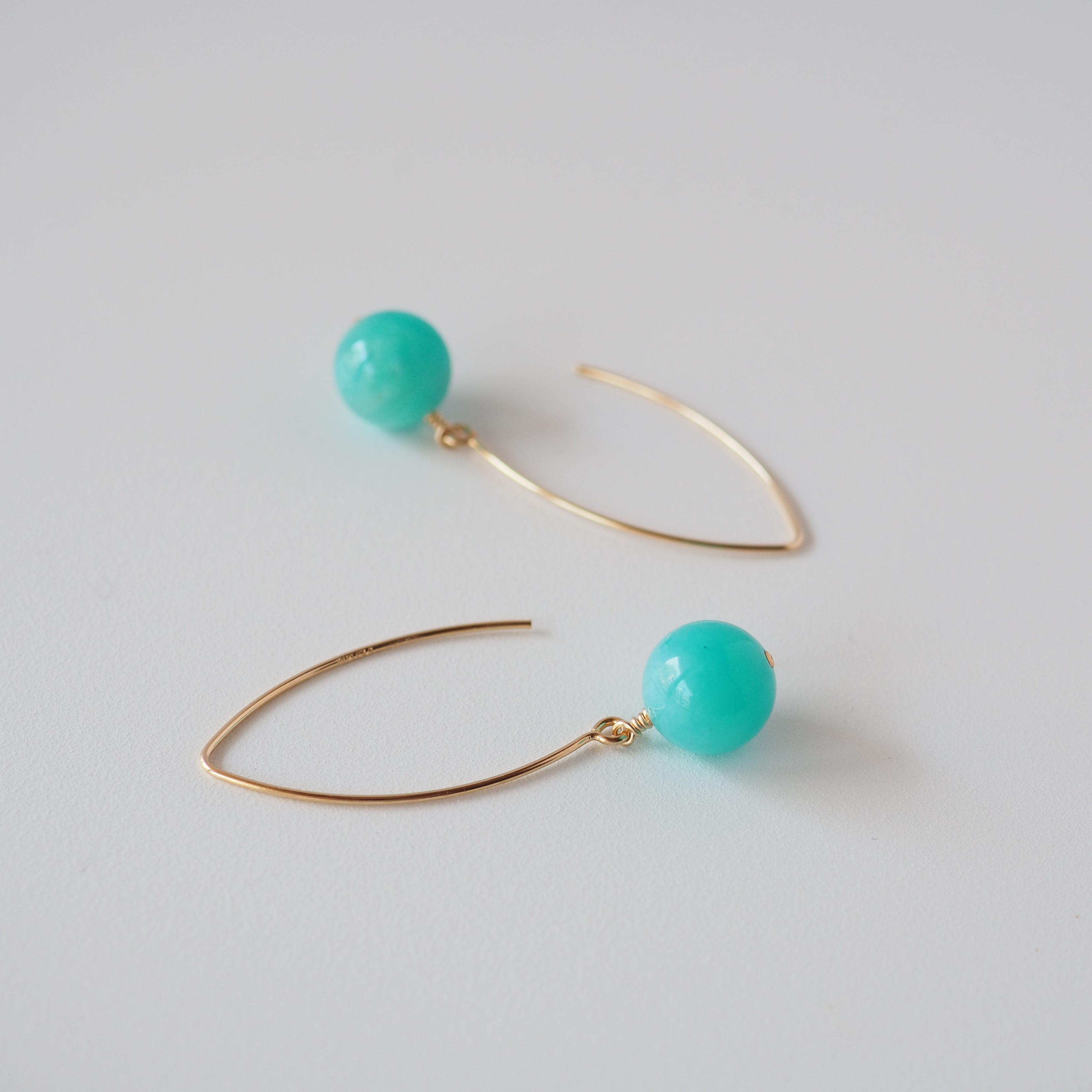 アマゾナイトピアス /大きめピアス / 14KGF