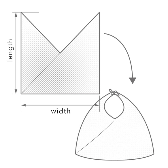 【1点もの】単-ひとえ-のあずま袋 畳みやすいエコバック向き  -浴衣地 白に絣風幾何学模様  AZ130 6枚目の画像