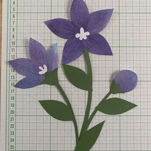 壁面飾り【桔梗】7月 8月 9月 夏の花 切り絵 とことこ♪ 通販