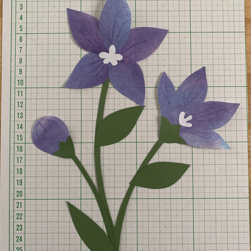 壁面飾り【桔梗】7月 8月 9月 夏の花 切り絵 とことこ♪ 通販