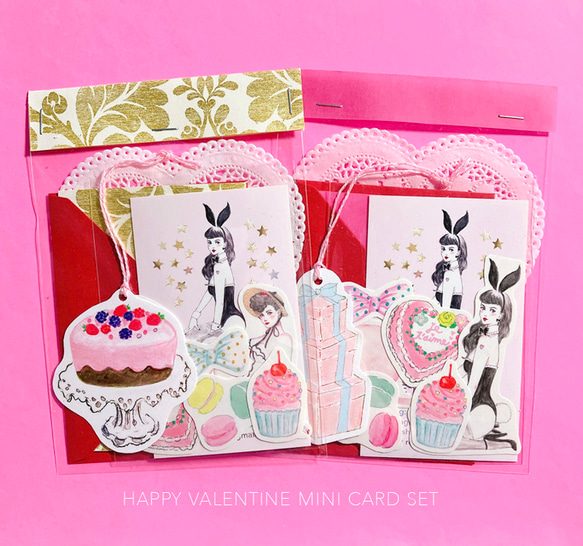 Happy Valentine mini card set 1枚目の画像