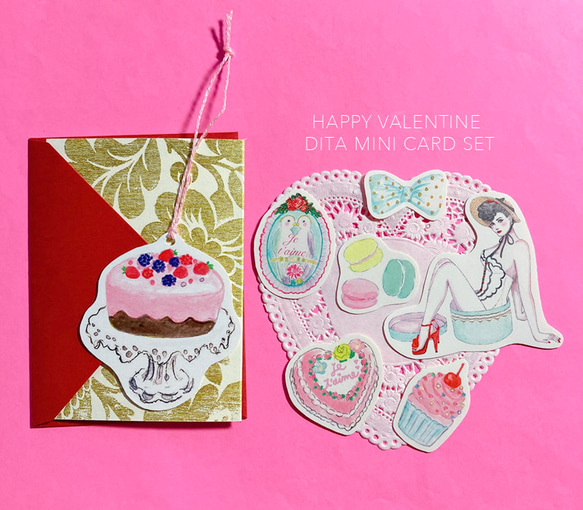 Happy Valentine mini card set 9枚目の画像