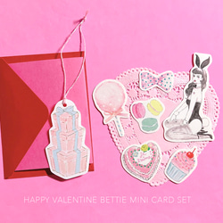 Happy Valentine mini card set 3枚目の画像