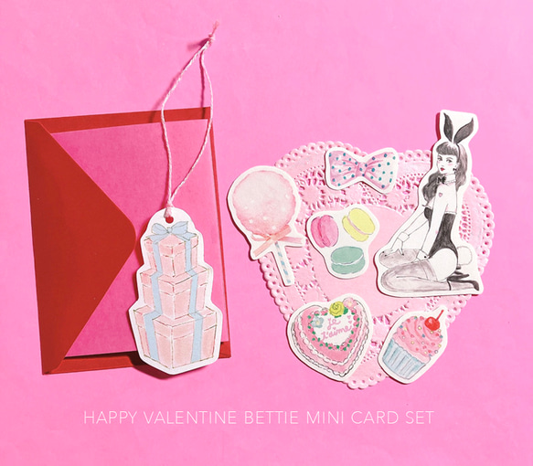 Happy Valentine mini card set 3枚目の画像