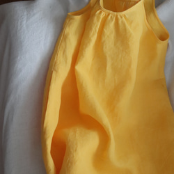 【受注生産】リネン マキシ ストラップワンピース　イエロー　ほか 1枚目の画像