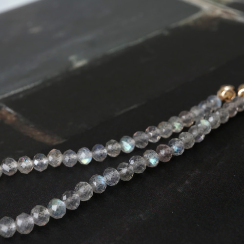 14kgf ラブラドライト ボタンカット ブレスレット*天然石 ブレスレット