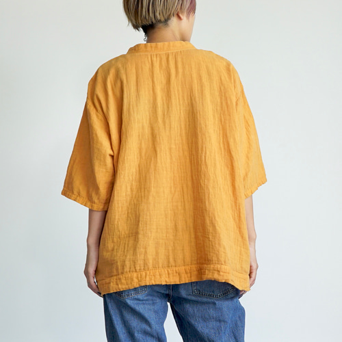 ふるさと納税 西尾市 キーネックガーゼロンT/カーキ/知多木綿3重ガーゼ・U043 ふるさと納税 西尾市 キーネックガーゼロンT/カーキ/知多木綿3重