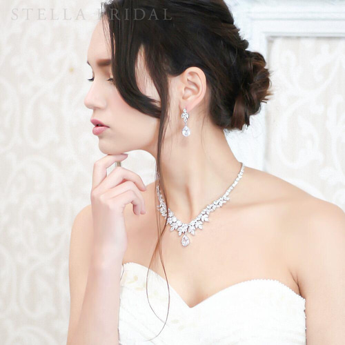 【美品】イヤリング&ネックレス　ウェディング ce324ee486cf770d5dc8e4e4aba5ce