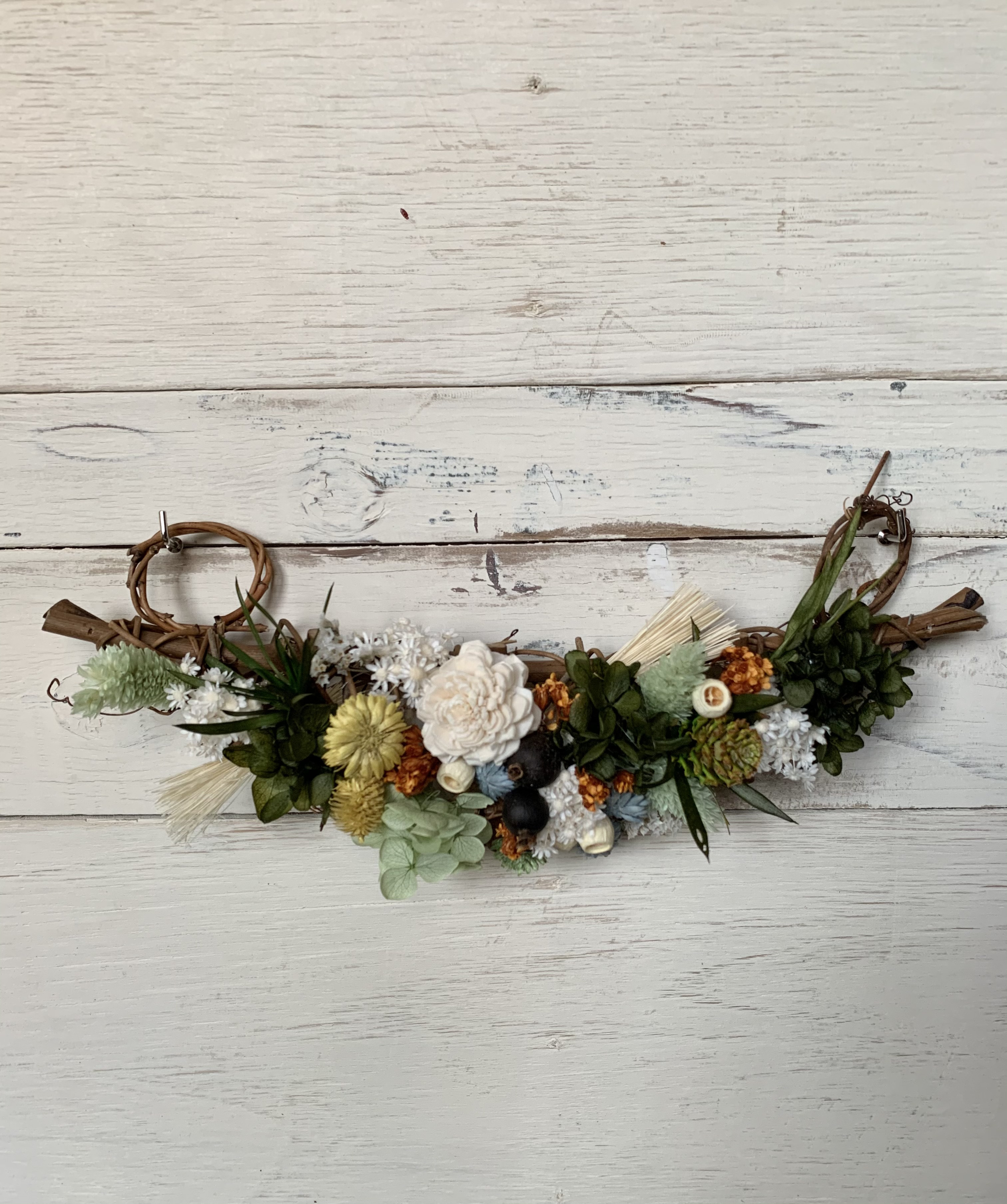 おまとめ☆wreath #370 森の香り グリーンと木の実のハーフリース