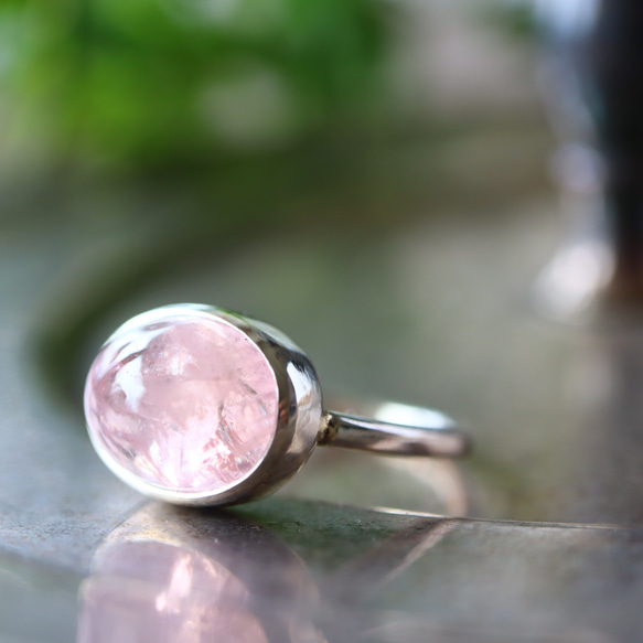 桜色　モルガナイト シルバーリング　ピンクの天然石　ピンクの指輪　ご褒美ジュエリー　オーダーサイズ　フォーマルにも 7枚目の画像