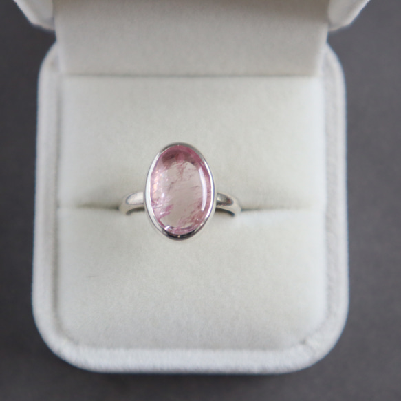 桜色　モルガナイト シルバーリング　ピンクの天然石　ピンクの指輪　ご褒美ジュエリー　オーダーサイズ　フォーマルにも 4枚目の画像