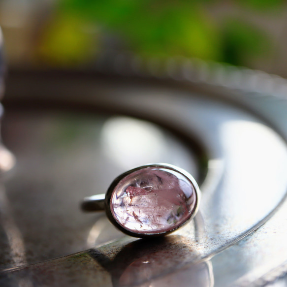 桜色　モルガナイト シルバーリング　ピンクの天然石　ピンクの指輪　ご褒美ジュエリー　オーダーサイズ　フォーマルにも 6枚目の画像