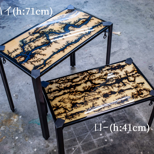 星空のテーブル】Starry sky resin table of nightglow【受注生産品