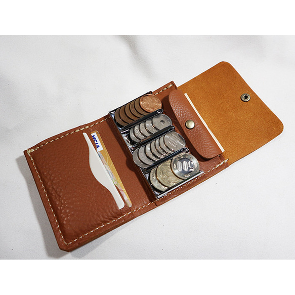 小さめの革財布/ミニ財布コインキャッチャー/coin-camel 9枚目の画像