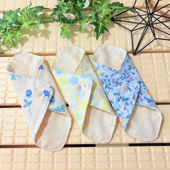 快適ガーゼライナー3枚セット☆肌に優しいオーガニックコットン☆おりものシート☆ダブルガーゼ布ナプキン 1枚目の画像