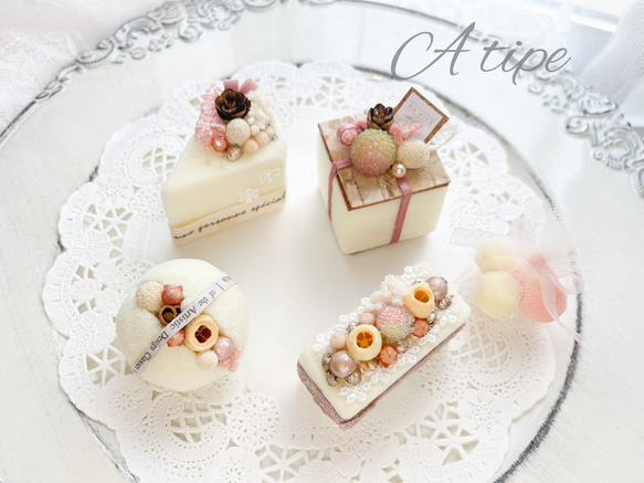 【送料無料】手作りキット販売♡プリザーブドフラワーで作るプチケーキセット♡フェイクケーキ、インテリアケーキ 2枚目の画像