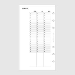 バイブルサイズ・システム手帳リフィル／バーチカルタイプのウィークリー【CBBI_WL02】 3枚目の画像