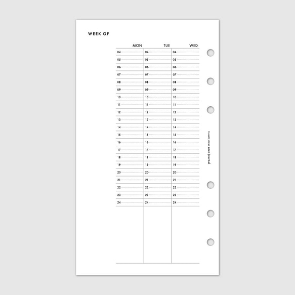 バイブルサイズ・システム手帳リフィル／バーチカルタイプのウィークリー【CBBI_WL02】 3枚目の画像