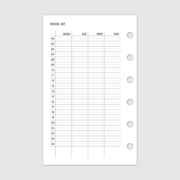 ミニ6サイズ・システム手帳リフィル／バーチカルタイプのウィークリー【CBMI_WL02】 3枚目の画像