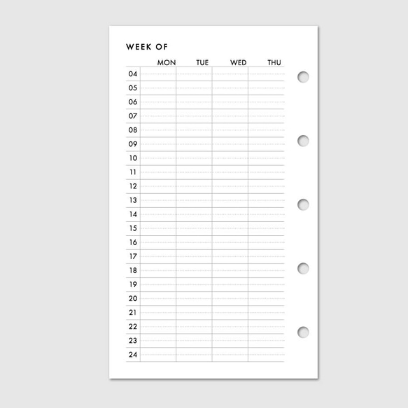 《M5サイズ》バーチカルタイプのウィークリー／システム手帳リフィル【CBM5_WL02】 3枚目の画像