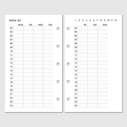 《M5サイズ》バーチカルタイプのウィークリー／システム手帳リフィル【CBM5_WL02】 2枚目の画像