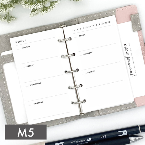 M5サイズ》見開き1週間シンプルウィークリー／システム手帳リフィル