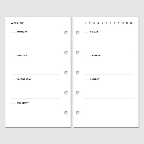 M5サイズ》見開き1週間シンプルウィークリー／システム手帳リフィル