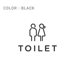 【賃貸でも】TOILET ドア サインステッカー │トイレ用 スタイリッシュアイコン 4色展開 4枚目の画像
